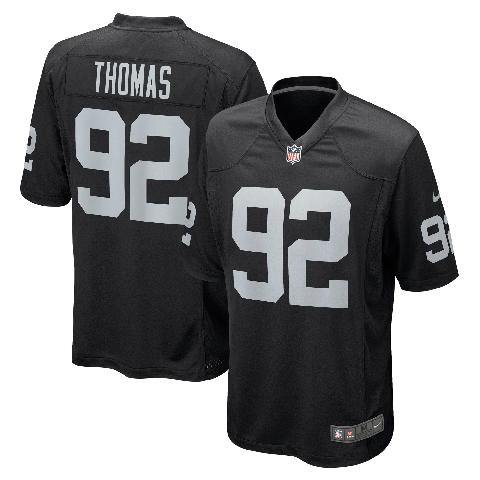 RAIDERS NFL ユニフォーム THOMAS 92 XL Men's Las Vegas Raiders Solomon Thomas Nike Black Game Jersey